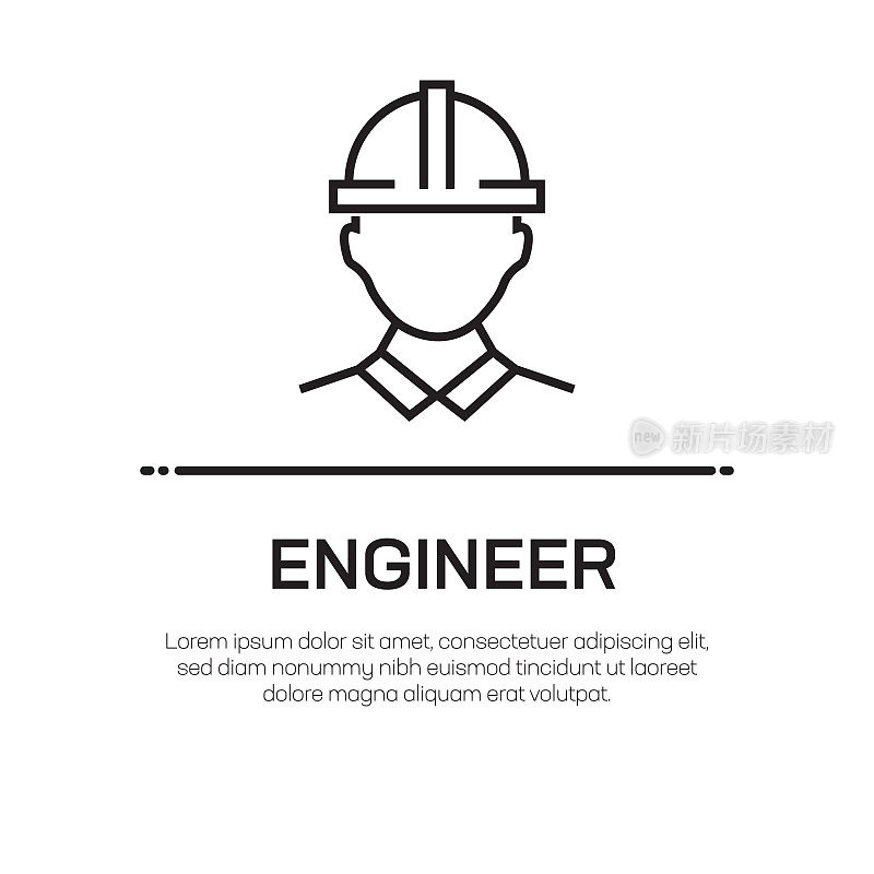 Engineer Vector Line Icon - Simple Thin Line Icon, Premium Quality Design Element